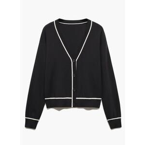 NWT MNG Mango Contrast Trim Cardigan & Matching Knit Tank Top Set, Size S